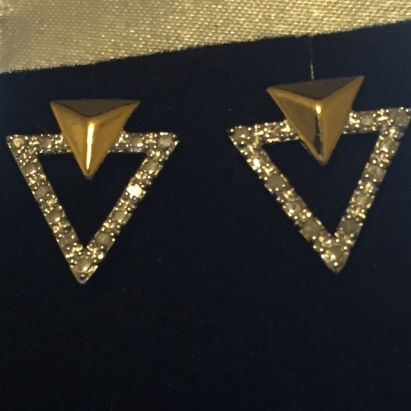 💎 GENUINE DIAMONDS with 18K GOLD/SILVER EARRINGS - Picture 4 of 8